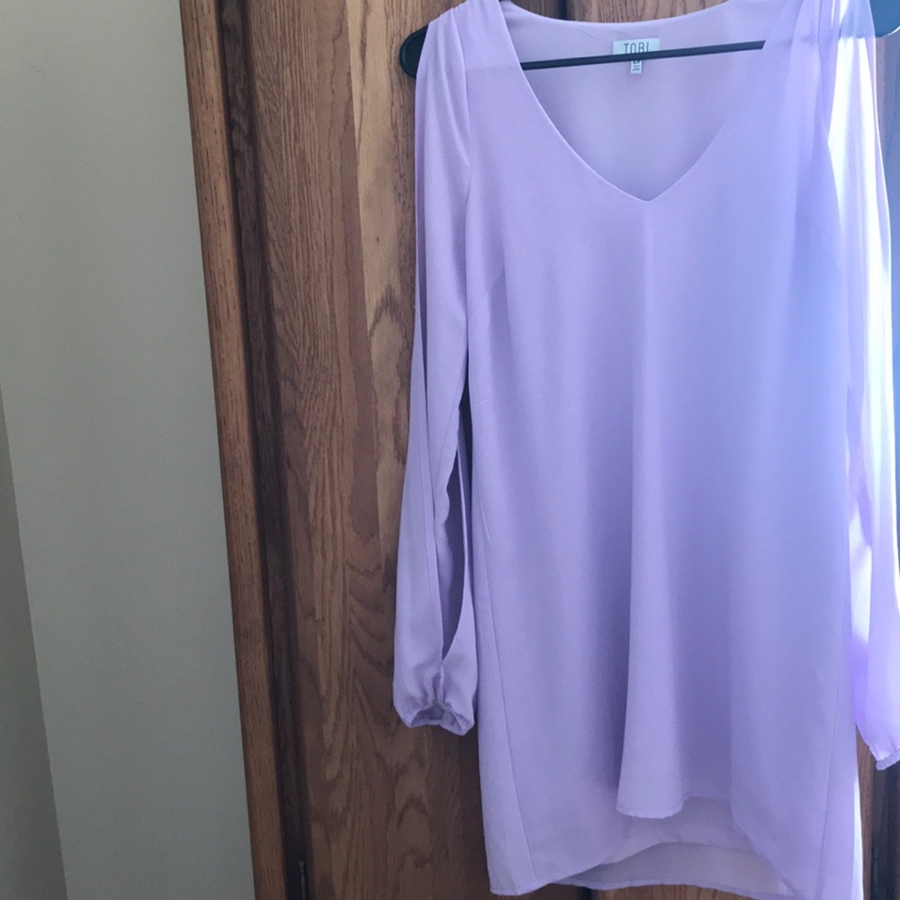 Lavender slit sleeve dress